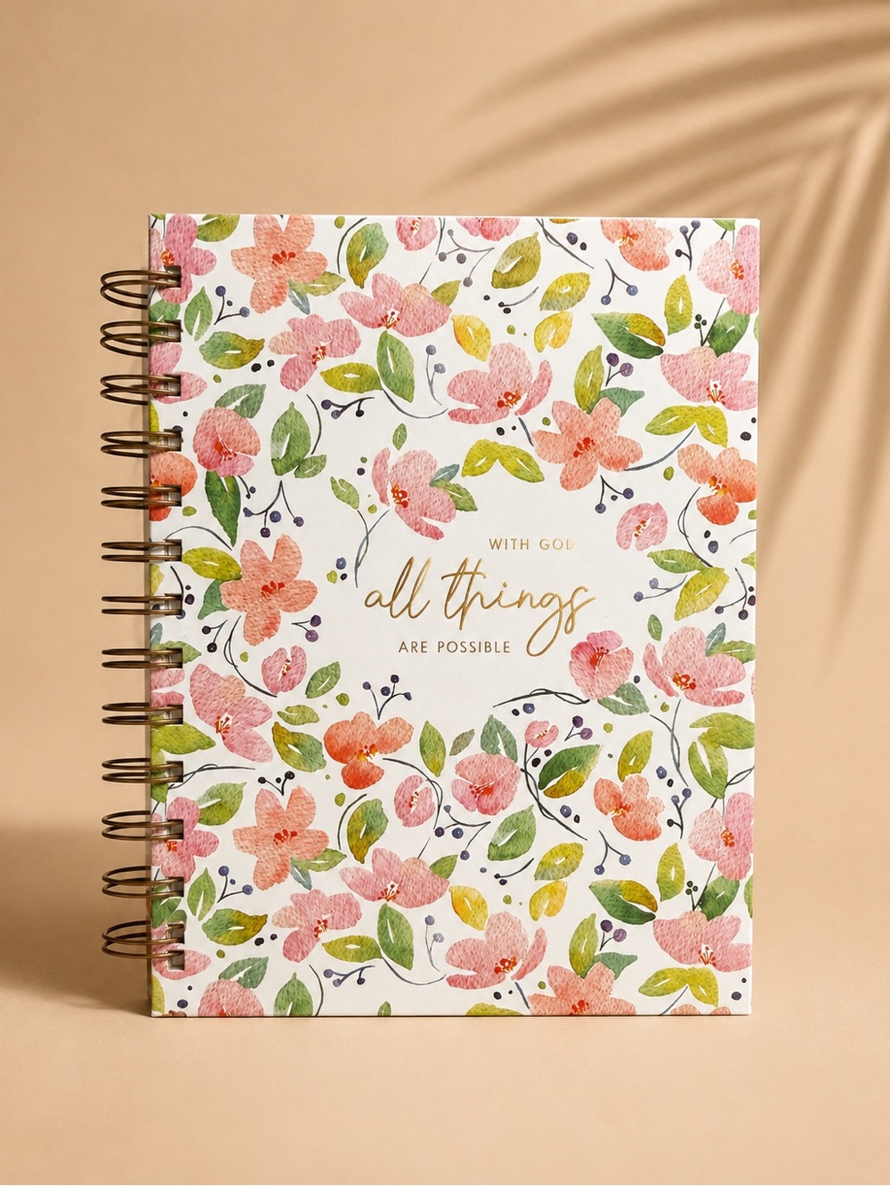 Christian Art Gifts “With God All Things Are Possible” Floral Journal